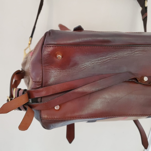 Burberry House Check Marta Dark Tan Diaper Baby Bag Travel & Work Bag - Picture 14 of 15